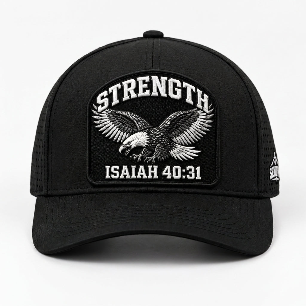 Strength - Blackout Eagle Performance Hat