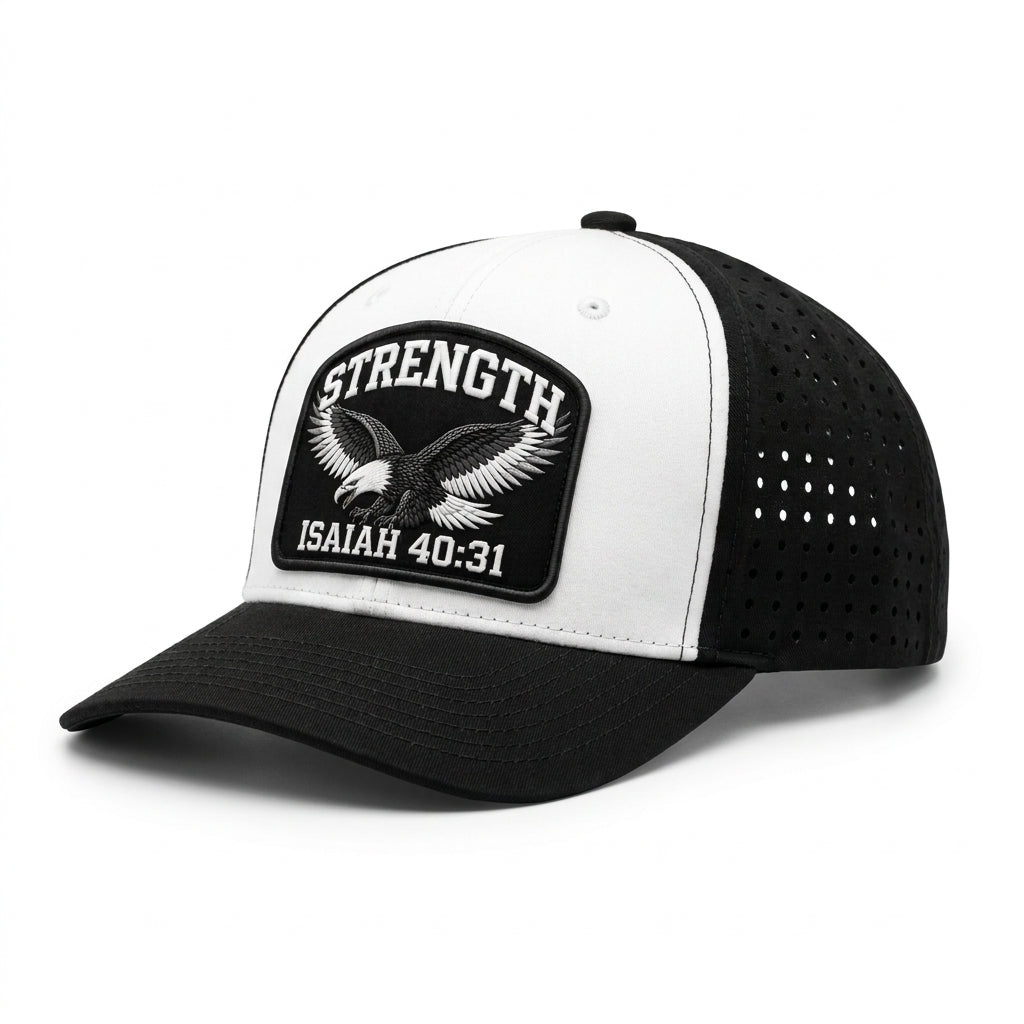 Strength - White & Black Eagle Performance Hat