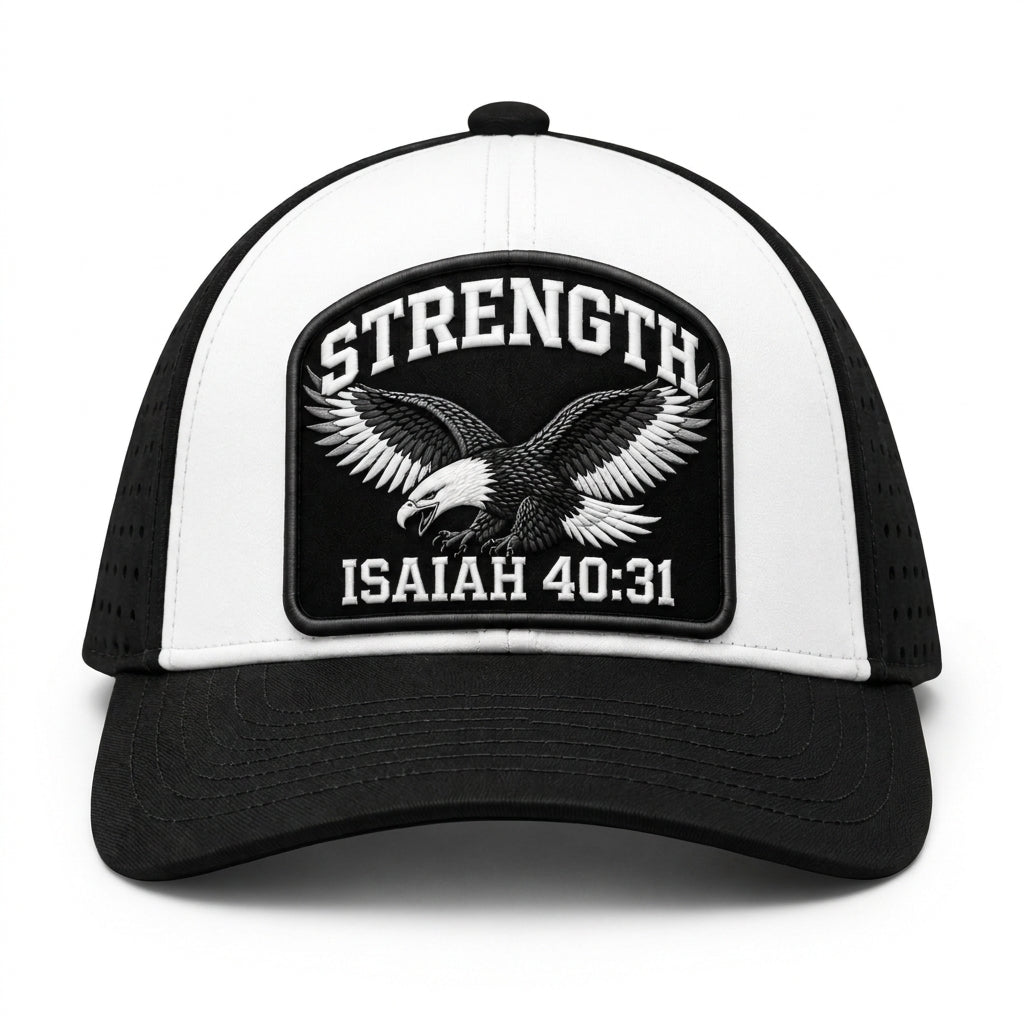 Strength - White & Black Eagle Performance Hat
